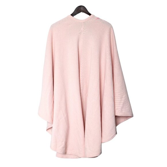 Vintage Knit Cape Shawl Wrap Pink Beaded Embroidered Warm Pretty Cottagecore - Picture 5 of 12